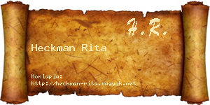 Heckman Rita névjegykártya